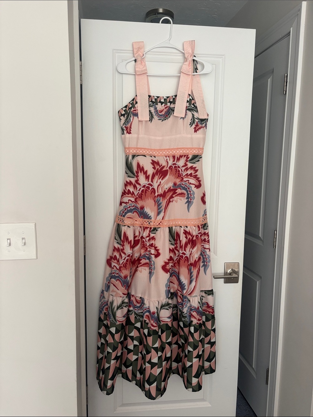 PatBo Pink Floral Tie-Shoulder Sundress
